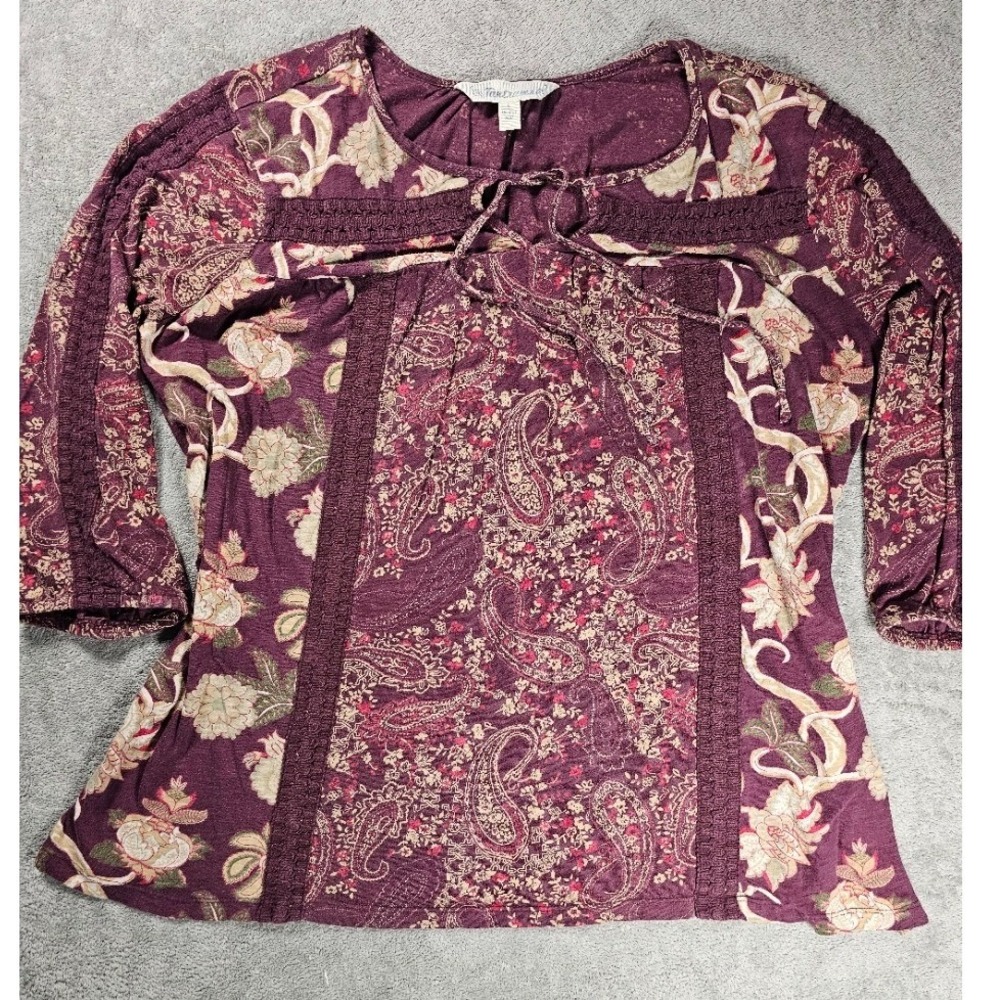 Tantrums boho paisley floral‎ peasant top fairy whimsigoth coquette cottagecore